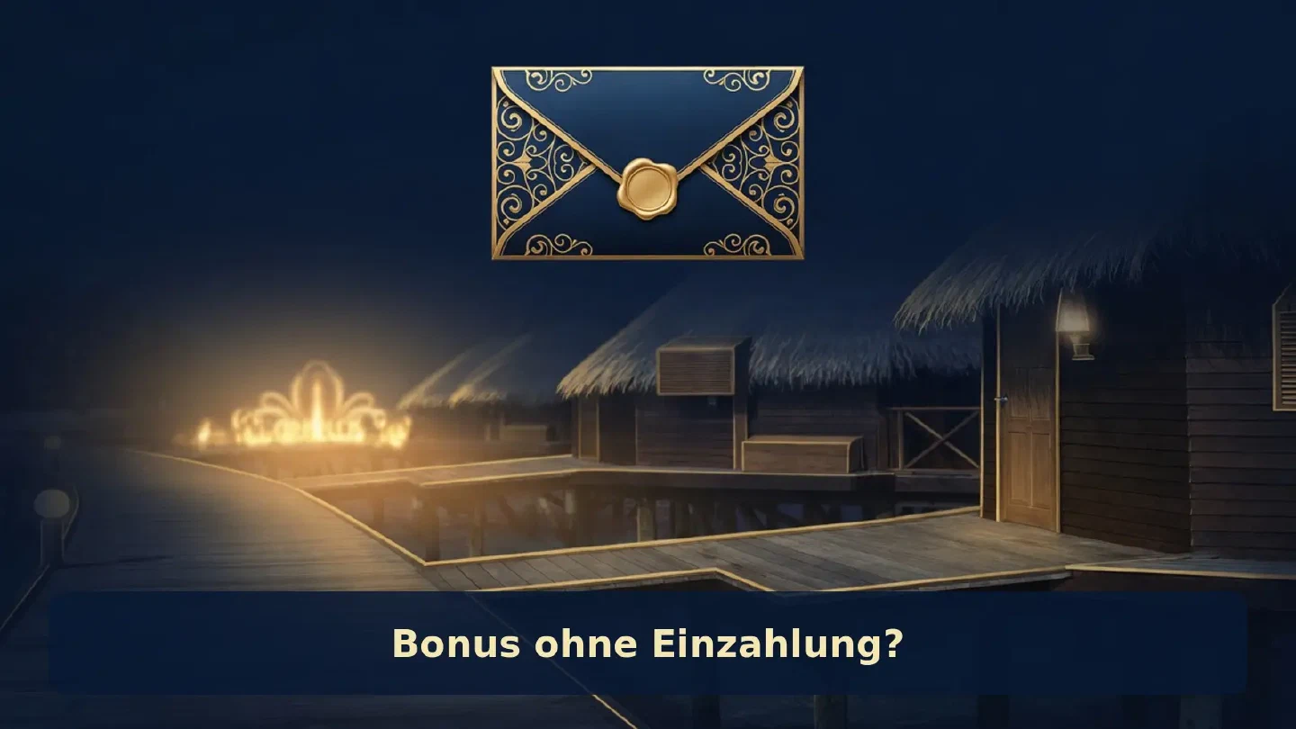 Blau-goldener Angebotsumschlag über einem Meersteg