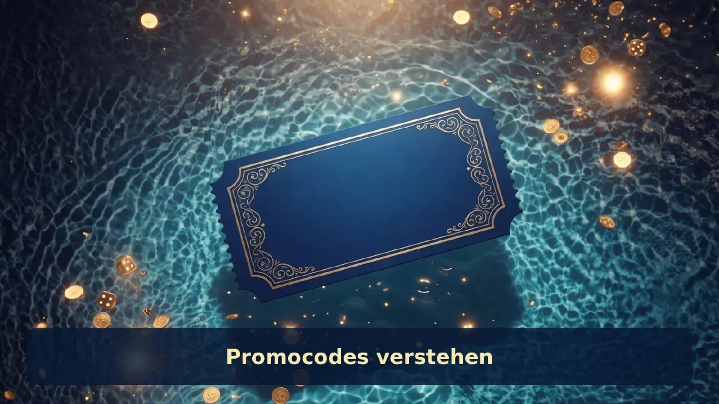 Saphirblaues Aktionsticket über türkisfarbenem Wasser und goldenem Licht