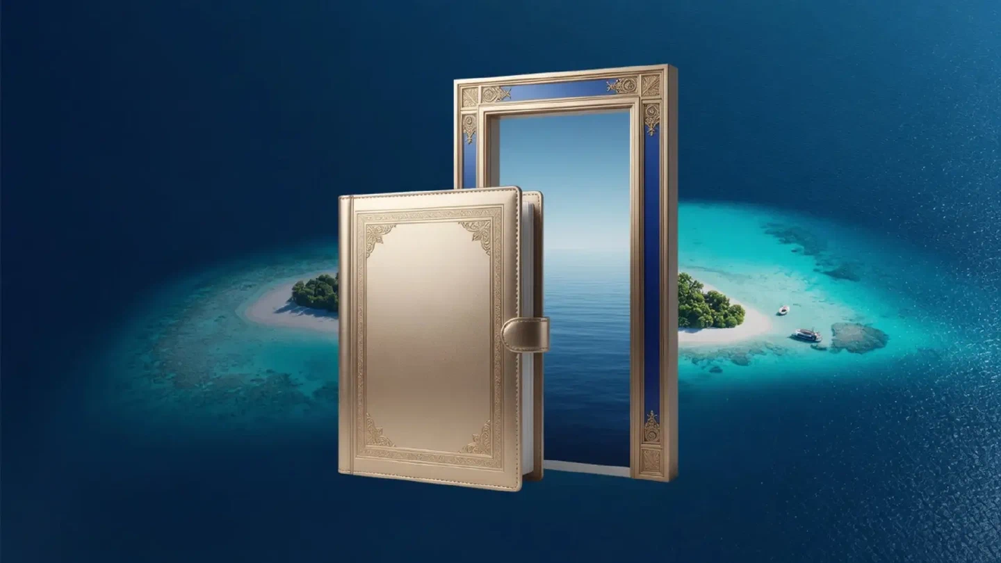 Dokumentenmappe neben blauem Kontoeingang
